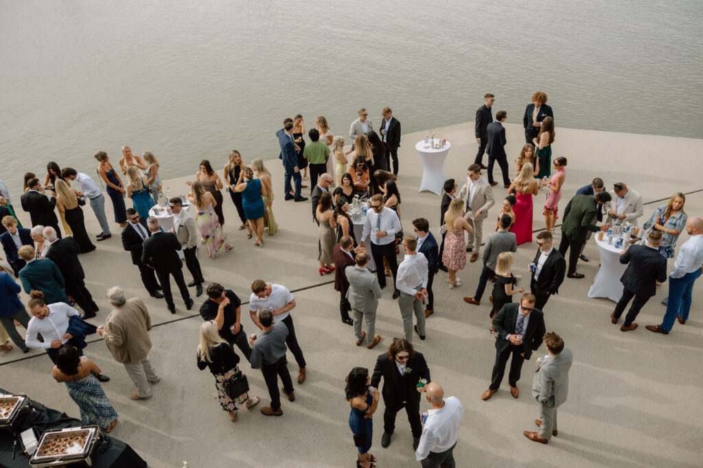 Cocktail Hour on the dock at the UBC Boathouse venue in Richmond BC
