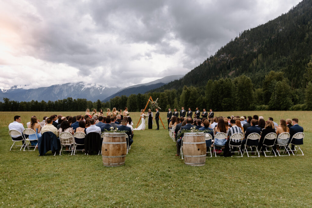 Wedding Ceremony at Riverlands Red Barn in Pemberton