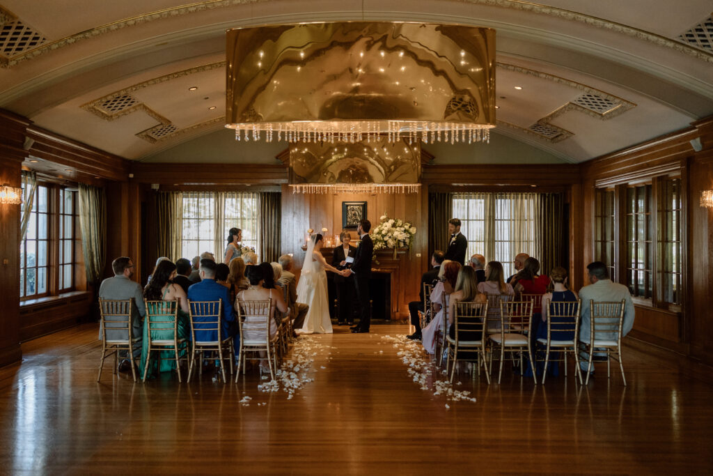 Intimate Wedding ceremony space in the Vancouver Club